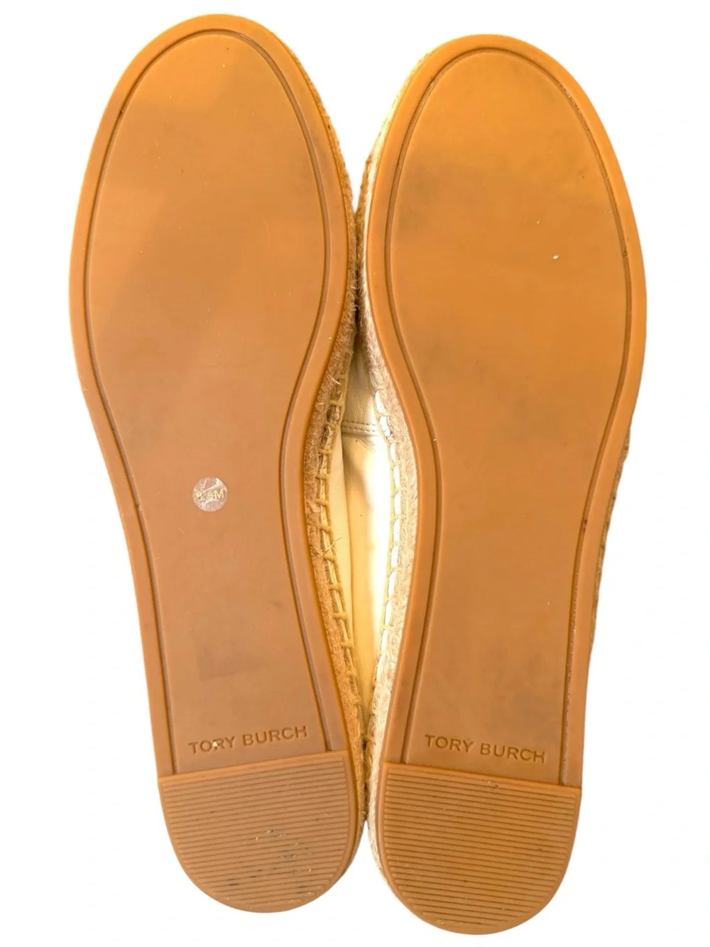 Tory Burch Mestico Espadilles Size 8-1/2 White with Black Toe